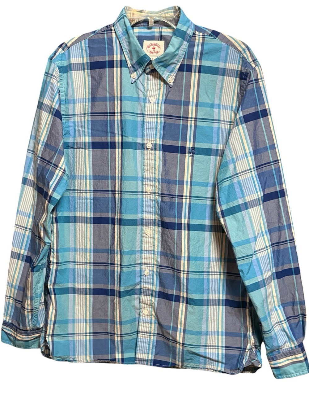 Brooks Brothers Men’s Plaid Red Fleece Button Down Shirt L